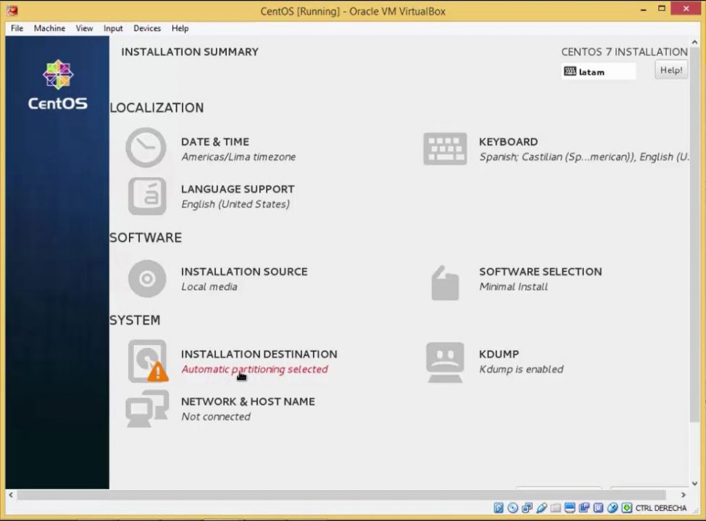 Centos 7 Minimal Setup