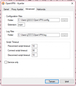 OpenVPN Ayarlar